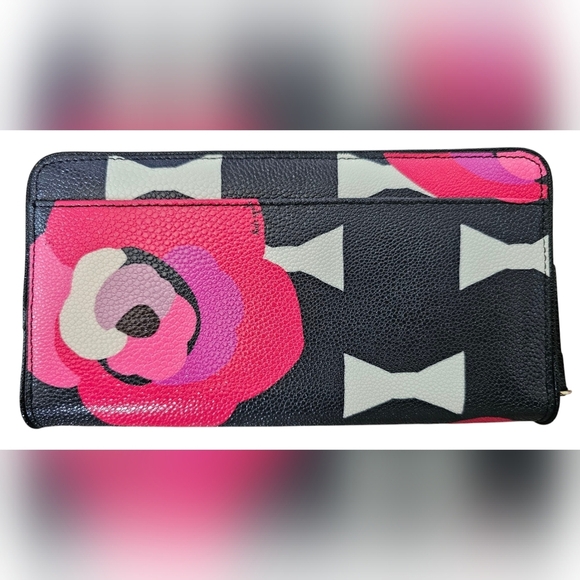 Kate Spade New York  Black and Red Long Wallet, story book lining, New In Box. - Picture 3 of 7